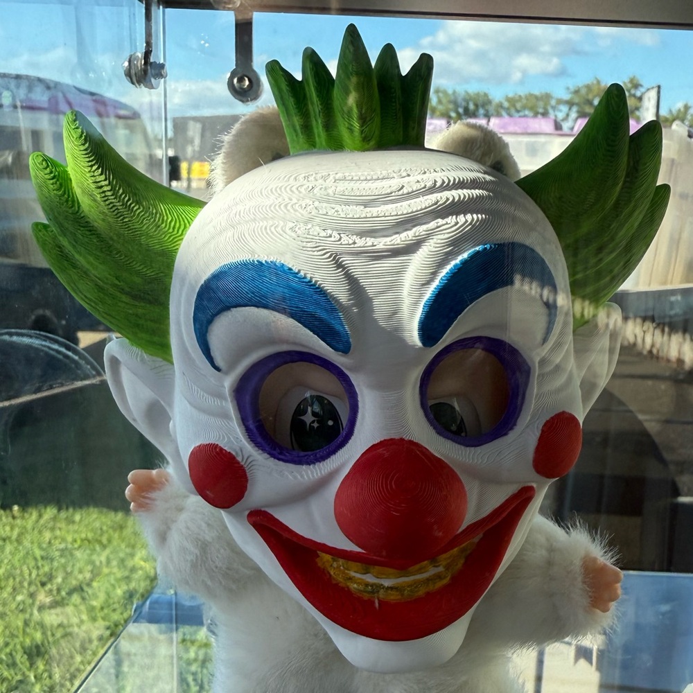 LABUBU Clown Mask with Green Hair for labubus